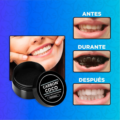 Imagen 5 de 10 de Blanqueador Dental Pack X5 Carbon Coco Family Dientes Blanco