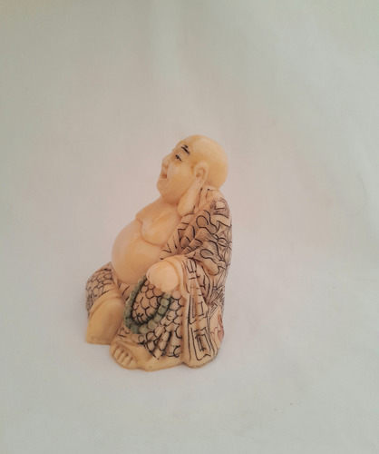 Antiguo Netsuke Buda En Noble Material Firmado (Usado)