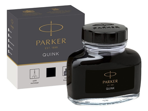 Tinta Parker Quink 57ml Negra Para Embolo - Frasco Tintero