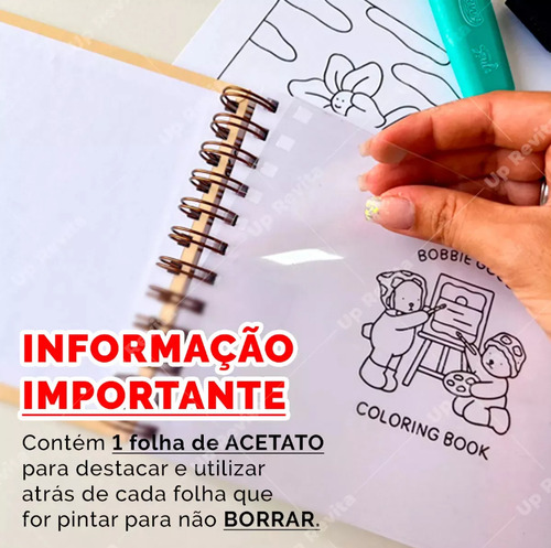 Kit Canetinhas 204 Cores+bobbie Goods Livro Para Colorir 50p Amarelo
