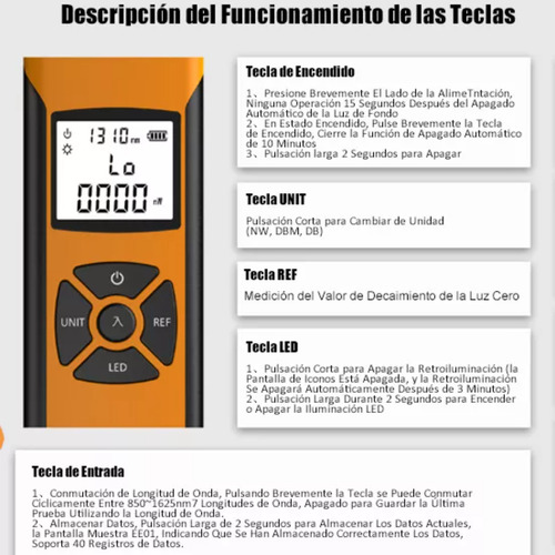 Medidor De Potencia Óptica Ligera Portátil D