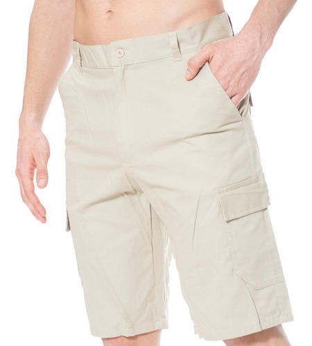 Imagen 3 de 4 de Short Bermuda Cargo Hombre 4 Bolsillos Pantalon Corto
