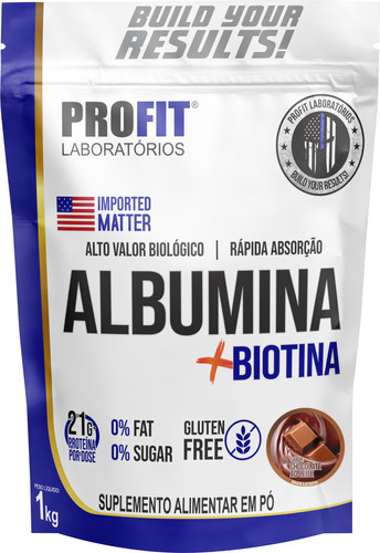 Suplemento Em Pó Profit Labs Albúmina Sabor Chocolate Em Refil De 1000g