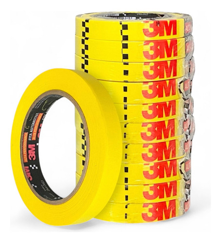 Fita Crepe 3m Alta Performance 16mm X 40m Amarela - 20 Unid.