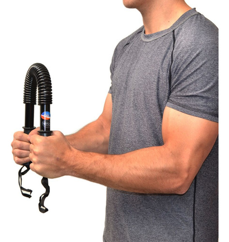 Barra Resistencia Brazos Pecho Ejercicio Resorte 60 Kg Gmp Color Negro