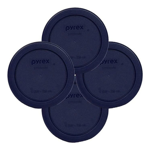 Pyrex - Tapa Redonda De 1 Taza, 8.0 Fl Oz, 4 Unidades, De Co