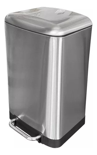Cesto Rectangular Métalico Con Pedal 30 L Cierre De Lento