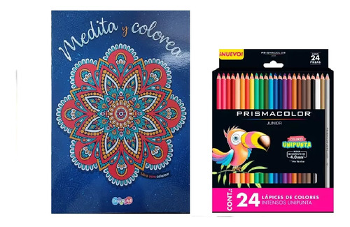 Mandalas Libro P Colorear + 24 Prismacolor Junior Unipunta