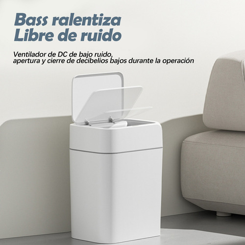 2pzs Botes De Basura Inteligente Con Tapa Para Baño Cocina Blanco