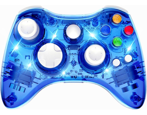 Joystick Xbox 360 Pawhits Inalambrico Azul