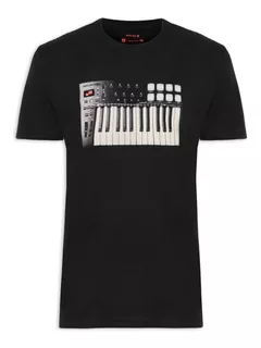 T-shirt Osklen Masculina Vintage Keyboard - Preto 688831