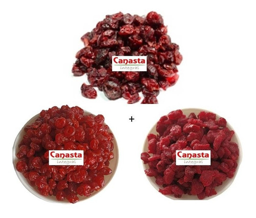 2 Kg Frutos Rojos Deshidratados, Arandano, Fresa, Cereza 