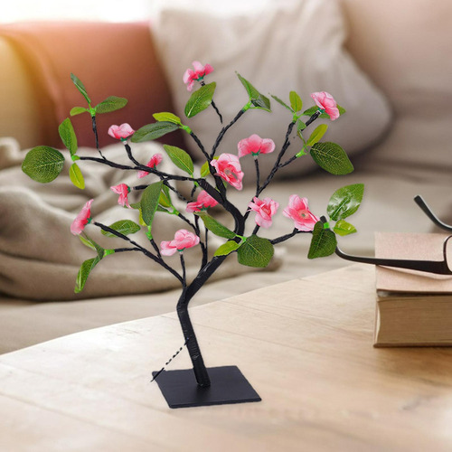 Bonsai Tree Light A Rtificial Con 24 Luces Led De Ciruela -