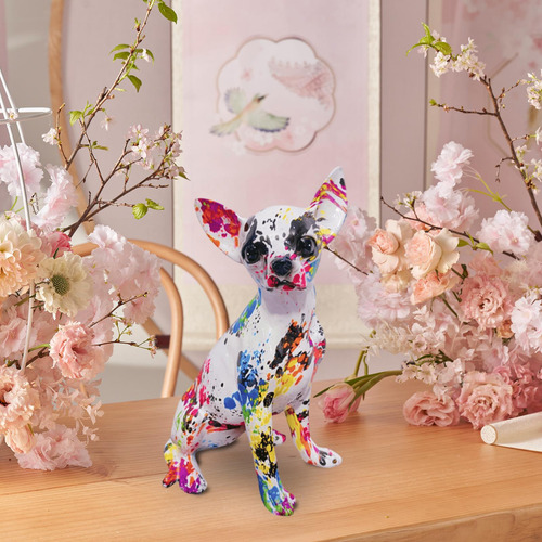 Adorno De Perro Con Estatua De Chihuahua De Estilo C
