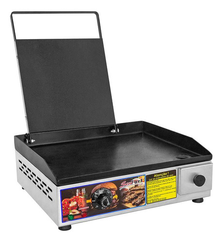 Chapa Lanche Profissional 40x35 Eletrica Inox Hot Dog 220v