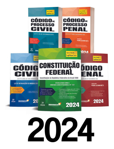 Combo Legislação Seca 2023 - Constituição Federal + Código Civil + Código De Processo Civil + Código Penal + Código De Processo Penal