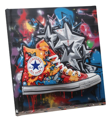 Cuadro Zapatilla Converse All Star Graffiti Callejero 60 X60