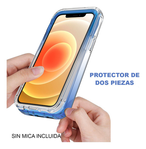 Funda 2 En 1 Uso Rudo For Modelos Oppo Bicolor Transparente