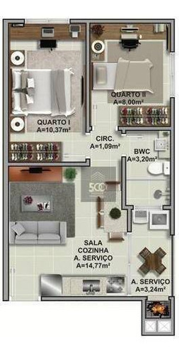 Apartamento Com 2 Dormitórios À Venda, 70 M² Por R$ 214.526,00 - Pagani Ii - Palhoça/sc - Ap1352