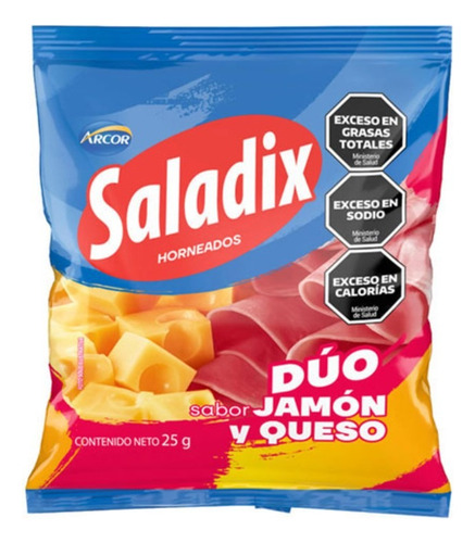 Saladix Duo Snack Jamon Y Queso Horneados 25gr X 6un