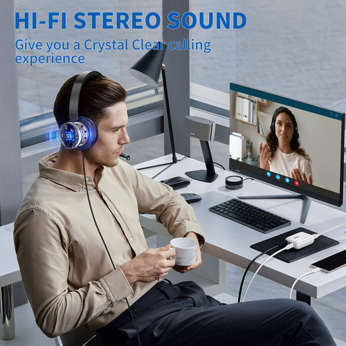 Auriculares Usb Con Micrófono Para Pc Portátil