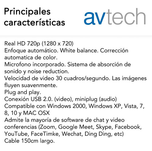Cámara Web Hd Webcam Autofoco Microfono Usb