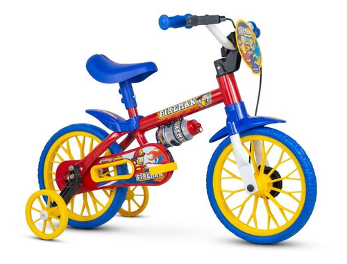 Bicicleta Infantil Aro 12 Com Rodinhas Menino Fireman Nathor