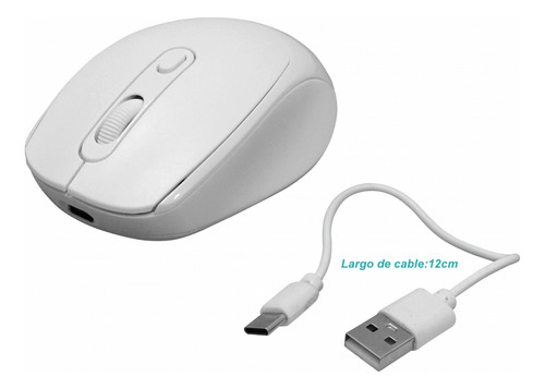 Mouse Blanco Usb Inalmbrico 2,4ghz Bateria Interna Recargabl