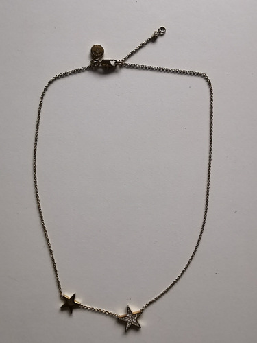 Colar Michael Kors Dourado Com Strass Corrente 40 Cm
