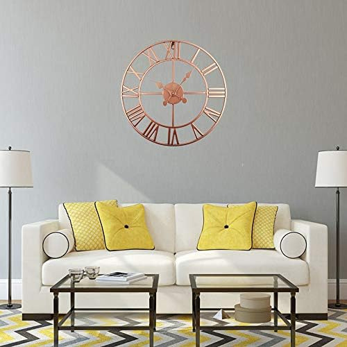 Reloj De Pared Romano Grande, Reloj De Pared De Metal Vintag