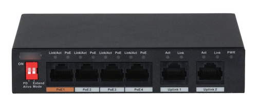 Switch Dahua 6ports 10/100mbps Dh-pfs3006-4et-60-v2 4poe 60w