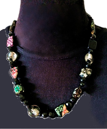 Collar Con Piedras Hindues Pintadas A Mano Ver Video