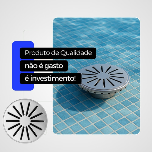Kit 3x Ralo/dreno De Fundo Anti Turbilhão Aço Inox Redondo Nitro Metais