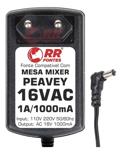 Fonte 16vac Para Mesa Mixer Peavey M-8 Pc-1600x Pfc-10 Stomp