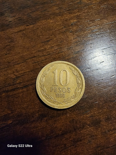 Moneda De 10 Pesos Chilenos 1990 Llamada  Mula 