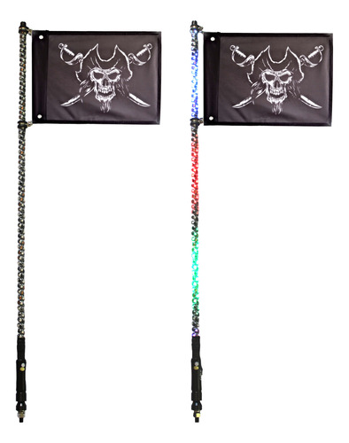 Par De Antenas Led Bluetooth Rzr 120cm, Flexible,dancing,rgb