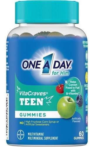 Multivitamínico One A Day Teen For Him 60 Gummies, P/ Jovens Sabor Frutas