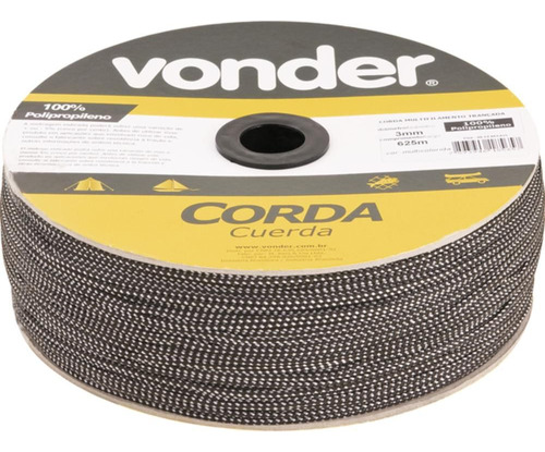 Corda Multifilamento Trançada 3 Mm Rolo C/ 625 Mts Vonder