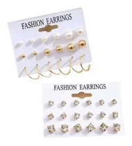 Comprar Set De 2 Pares De Zarcillos Con Perla Artificial Y Otros