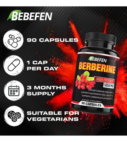 Imagen 2 de 2 de Berberina 4700mg Importada De Usa Stock