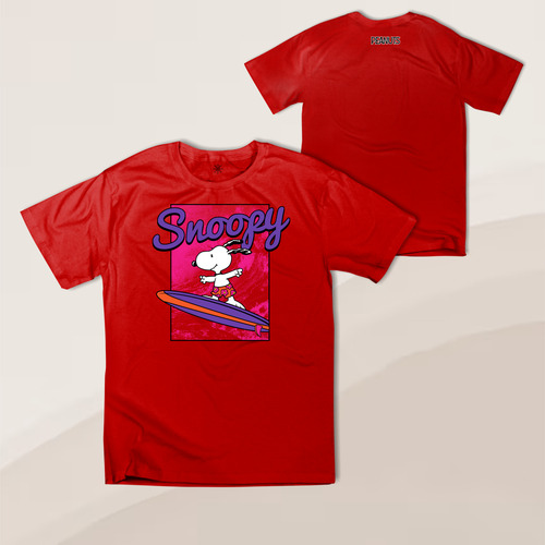 Playera Snoopy Peanuts 02 Surf Infatil Unisex