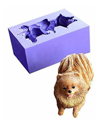 Lindo Perro De Pomerania Moldes De Silicona Runloo 3d Perrit