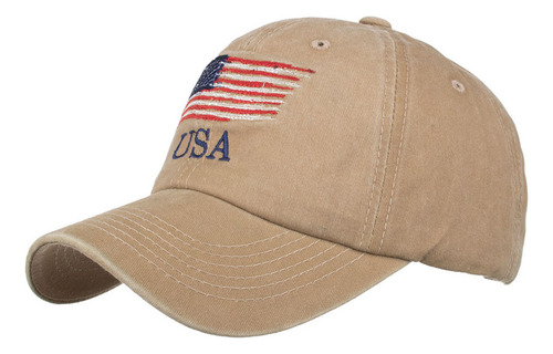 Gorra De Béisbol Clásica Bordada Con Bandera Estadounidense