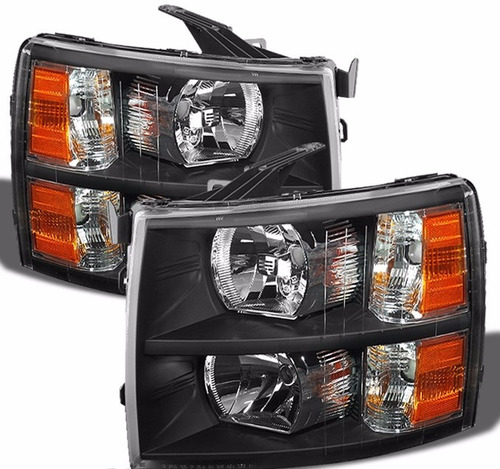 Chevrolet Cheyenne 2007 - 2013 Juego De Faros Fondo Negro