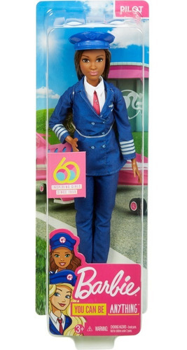 Muñeca Barbie Piloto Carreras 60 Aniversario Mattel Gfx25