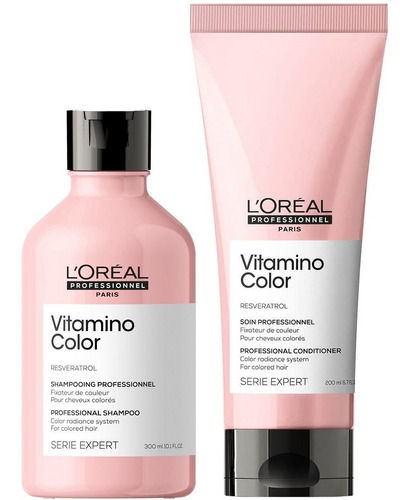 Shampoo +acondicionador Cabello Teñido Loreal Vitamino Color