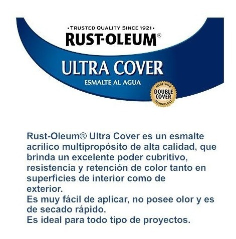 Imagen 3 de 10 de Esmalte Al Agua Ultra Cover Brochable 0,946 Litro Rust Oleum