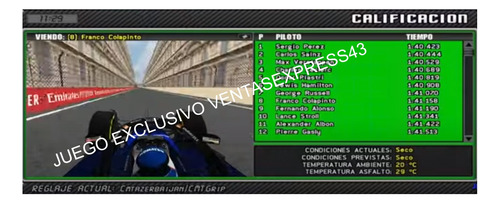 Pc F1 2024 Franco Colapinto Juego Fisico Bajos Recursos