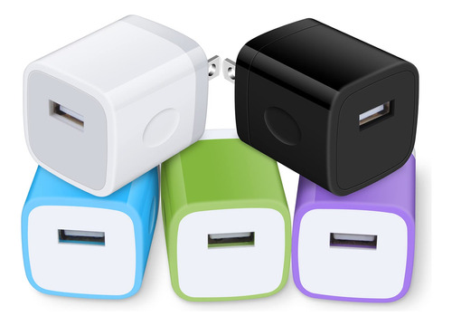 Adaptador Bloque Carga Para iPhone 5pacck Enchufe Pared Usb