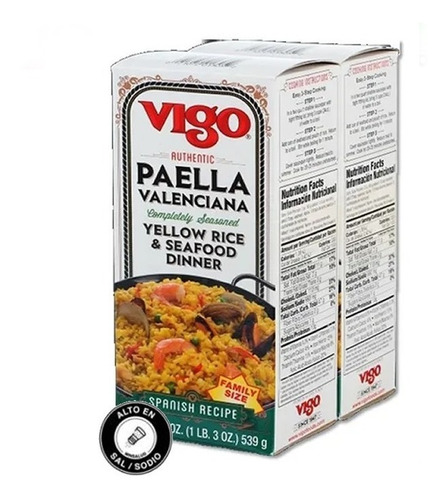 Arroz Amarillo Sazonado Para Paella Valenciana Vigo 2 X 539 